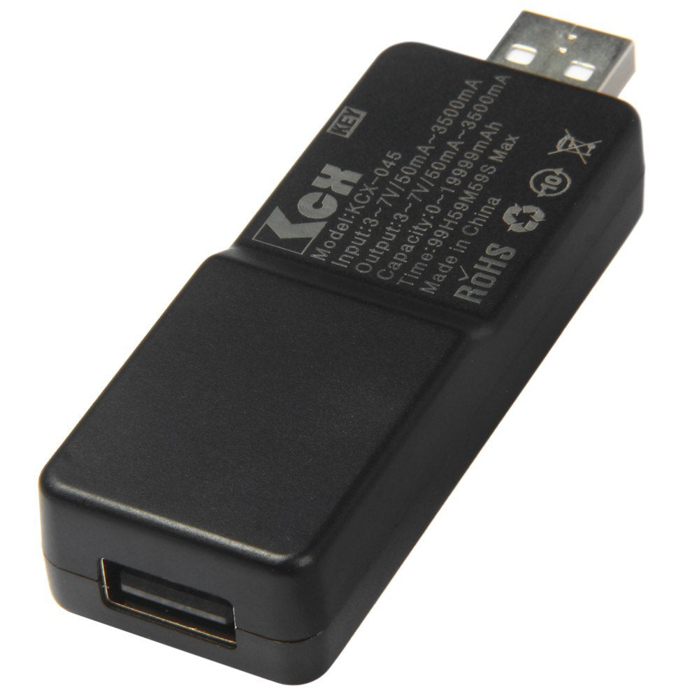 KCX-045 USB LCD Screen Voltage Current Detector for Smartphone Power Bank - Black