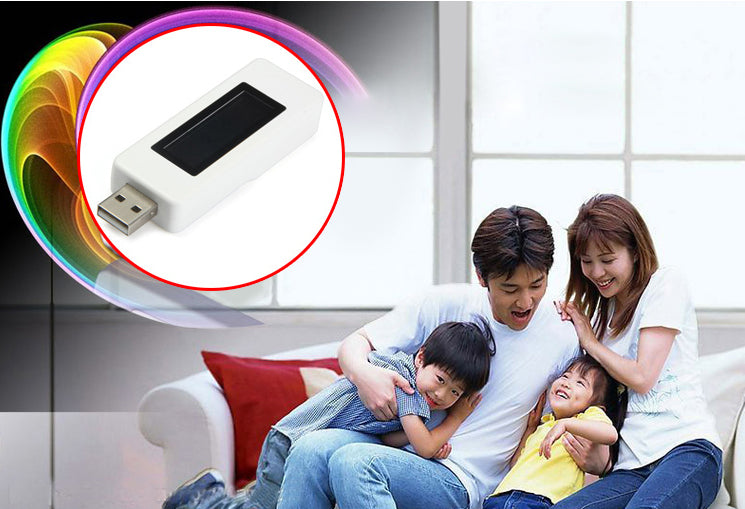 KCX-045 USB LCD Screen Voltage Current Detector for Smartphone Power Bank - White