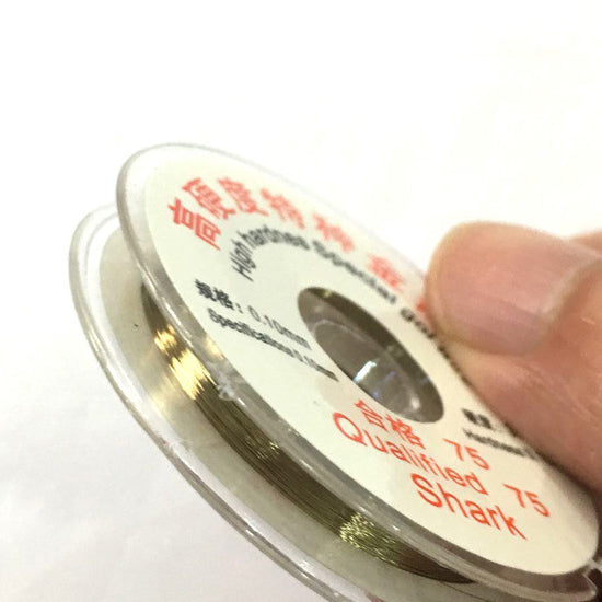 High Hardness 100m 0.1mm Gold Color Cutting Wire + Handle for LCD Separator Machine Repair