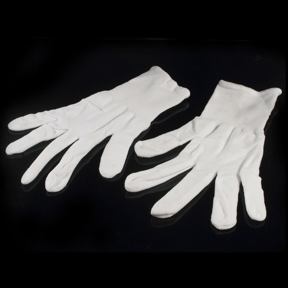 One Pair White PU Coated Anti-Static Work Gloves - L Size