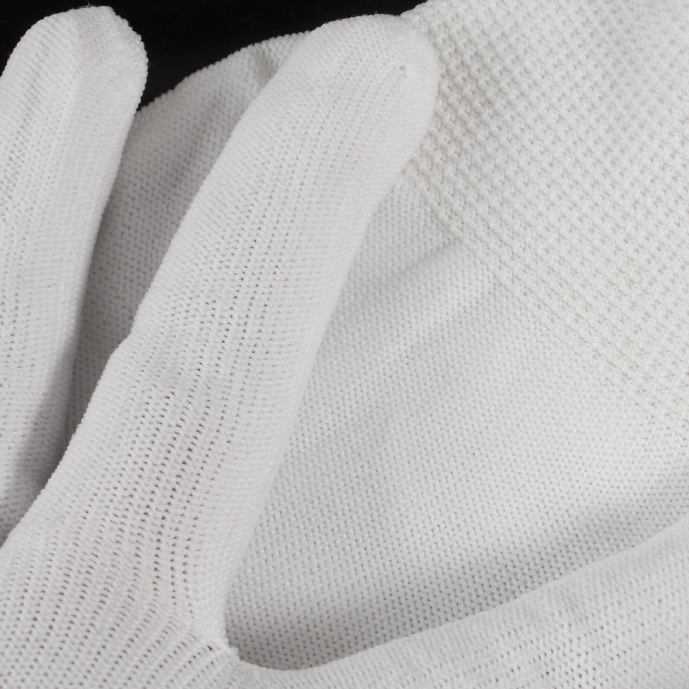 One Pair White PU Coated Anti-Static Work Gloves - L Size