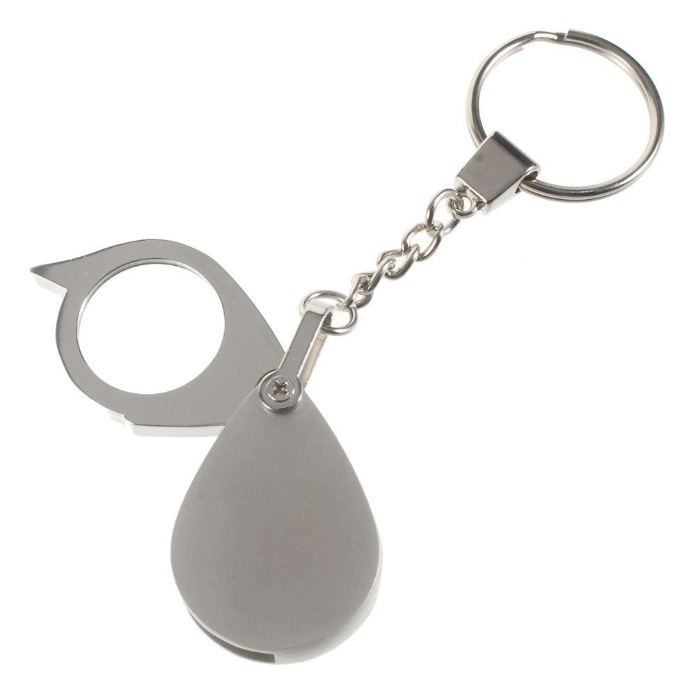 Folding 10X Pocket Magnifier Loupe Magnifying Glass Lens with Keychain