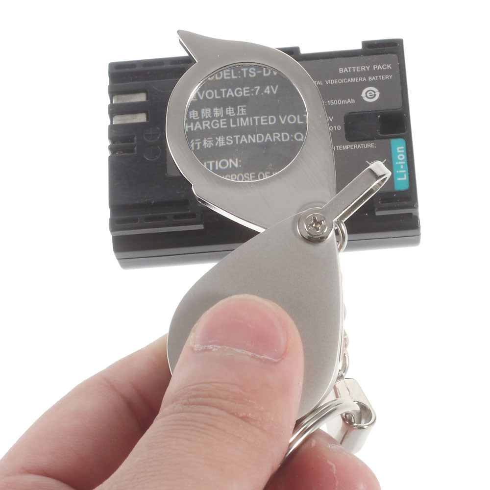 Folding 10X Pocket Magnifier Loupe Magnifying Glass Lens with Keychain