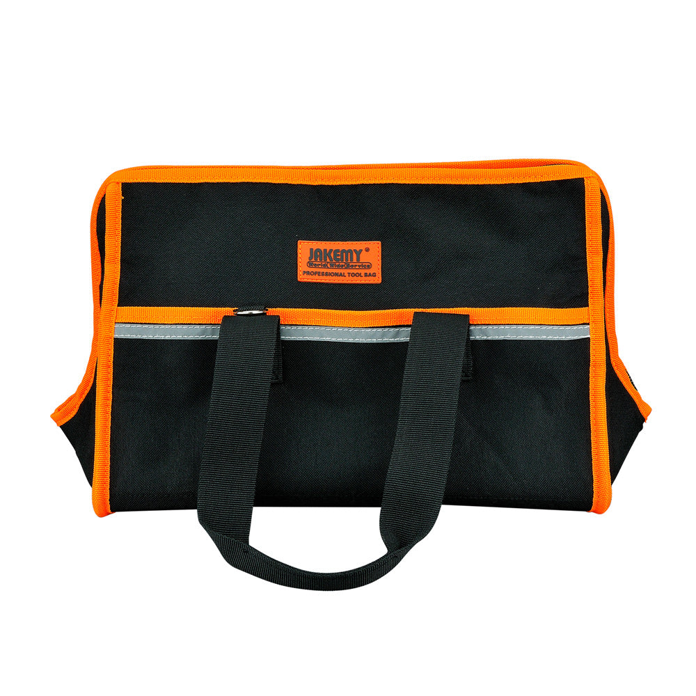 JAKEMY JM-B01 Large Professional Tool Storage Bag, Size: 355 x 230 x 230mm - Black / Orange