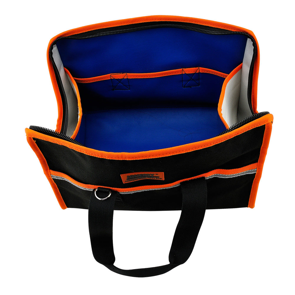 JAKEMY JM-B01 Large Professional Tool Storage Bag, Size: 355 x 230 x 230mm - Black / Orange