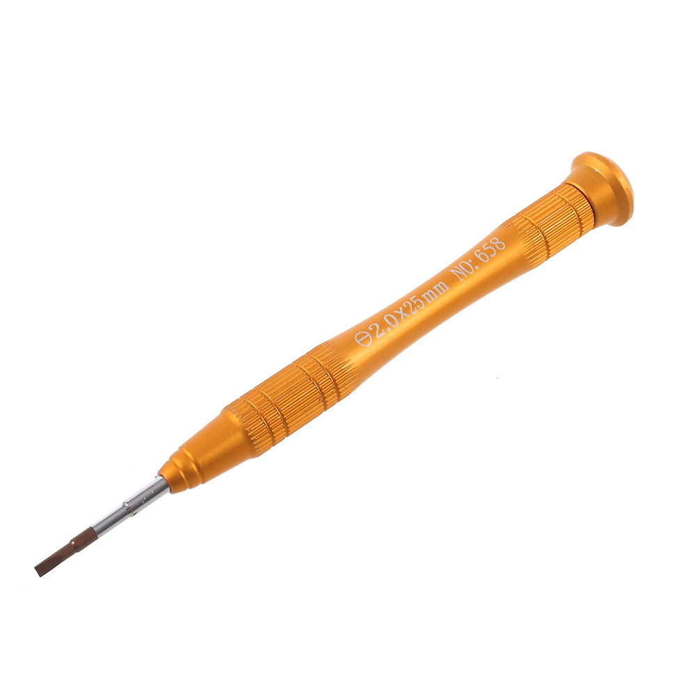 NO.658 Professional Metal Handle 2.0 x 25mm Slotted Screwdriver Repair Tool