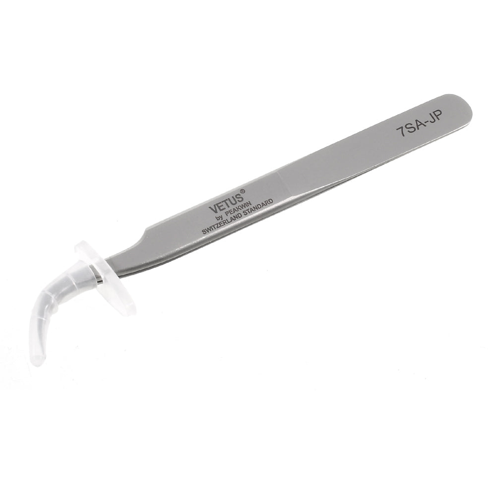 VETUS High Strength Stainless Steel Professional Curved Tip Tweezers (7SA-JP)