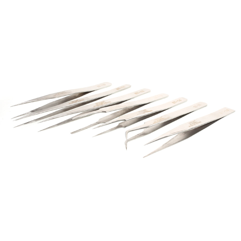 VETUS 7-in-1 High Strength Stainless Steel Precision Tweezers Set