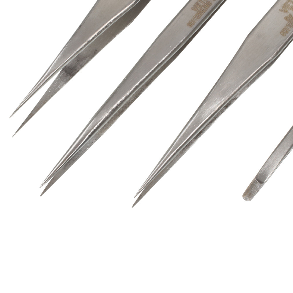 VETUS 7-in-1 High Strength Stainless Steel Precision Tweezers Set