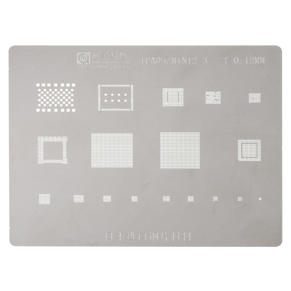 5Pcs/Set Solder Tin Plate BGA Steel Mesh IC Chip Plating Mesh for iPad Pro, iPad Mini, Etc.