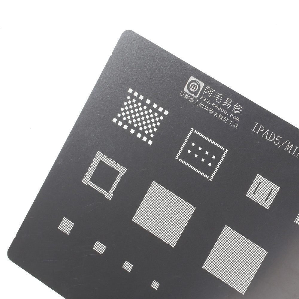 5Pcs/Set Solder Tin Plate BGA Steel Mesh IC Chip Plating Mesh for iPad Pro, iPad Mini, Etc.
