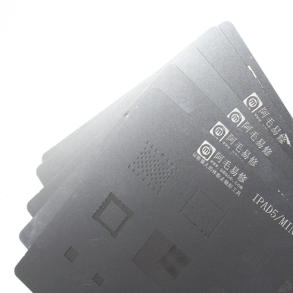 5Pcs/Set Solder Tin Plate BGA Steel Mesh IC Chip Plating Mesh for iPad Pro, iPad Mini, Etc.