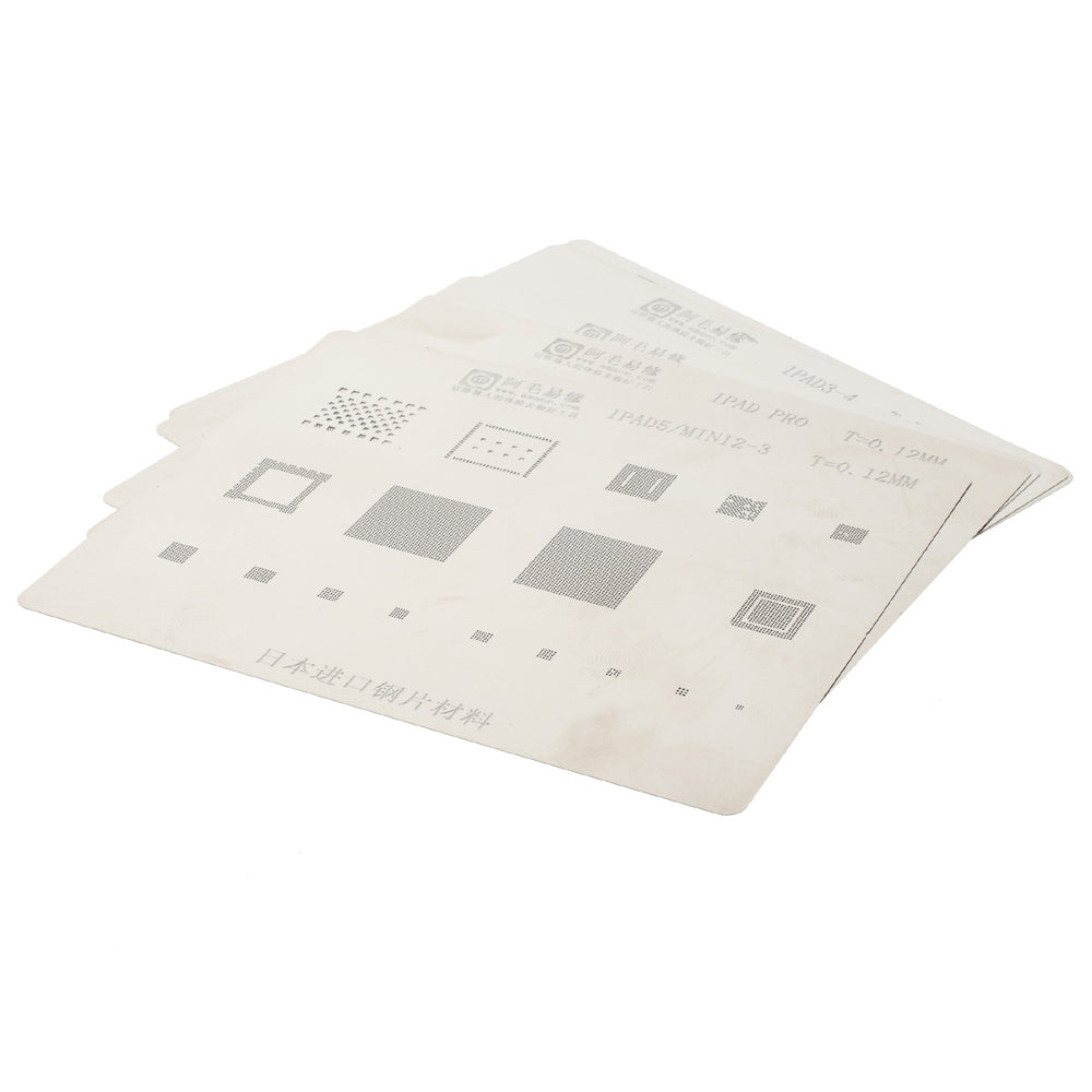 5Pcs/Set Solder Tin Plate BGA Steel Mesh IC Chip Plating Mesh for iPad Pro, iPad Mini, Etc.
