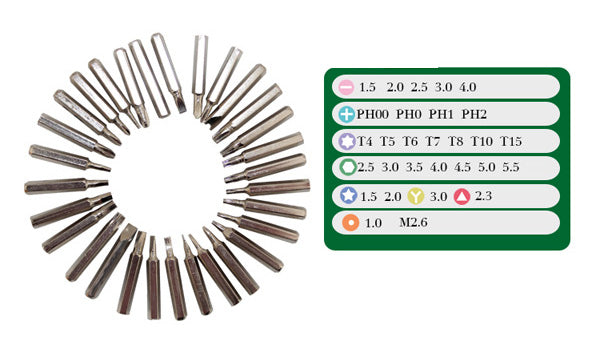 Uniqkart BST-8530 31-in-1 Professional Screwdriver Tweezers Bits Repair Tool Kit
