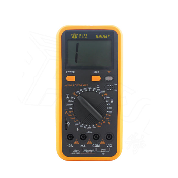 Uniqkart BST-890B+ LCD Digital Multimeter AC/DC Tester Measure Device - Black + Orange