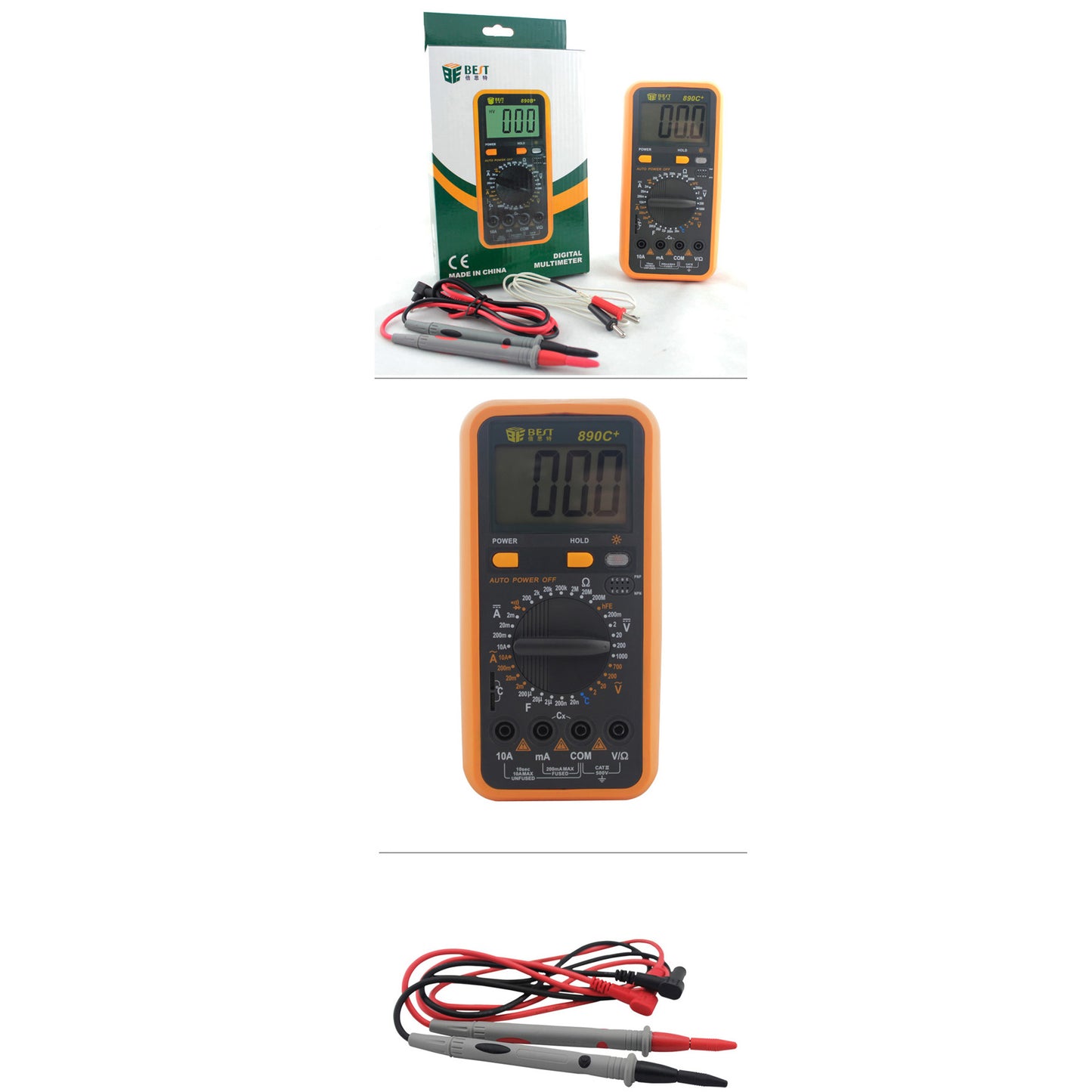 Best BST-890C+ Portable Handheld Measure Digital Multimeter with LCD Large Screen