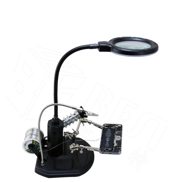 Uniqkart BST-308L LED Lamp 2.5X/4X Magnifying Glass with Clips