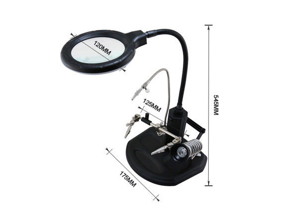 Uniqkart BST-308L LED Lamp 2.5X/4X Magnifying Glass with Clips