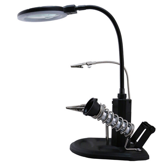 Uniqkart BST-308L LED Lamp 2.5X/4X Magnifying Glass with Clips
