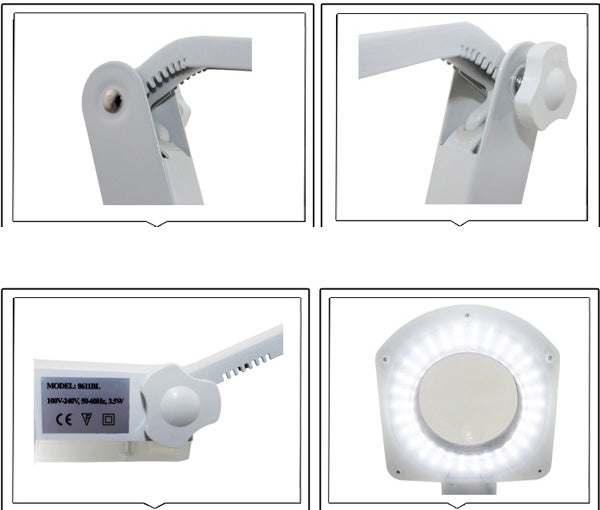 Uniqkart BST-8611BL 3X/8X Magnifying Glass Desk 3.5W LED Lamp - AC 110V