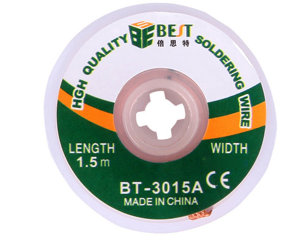 Uniqkart BT-3015A 3mmx1.5m Copper Alloy Braided Soldering Desoldering Cable Wick