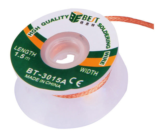 Uniqkart BT-3015A 3mmx1.5m Copper Alloy Braided Soldering Desoldering Cable Wick