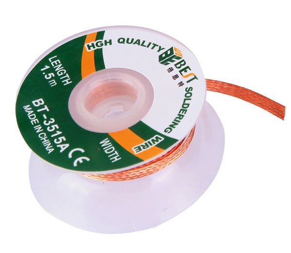 Uniqkart BT-3515A 3.5mmx1.5m Copper Alloy Braided Desoldering Wick Wire Tool