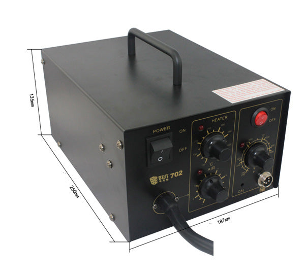 Uniqkart BST-702 Spiral Type Lead Free Hot Air Gun + Soldering Station 2 in 1 Rework Station - 220V