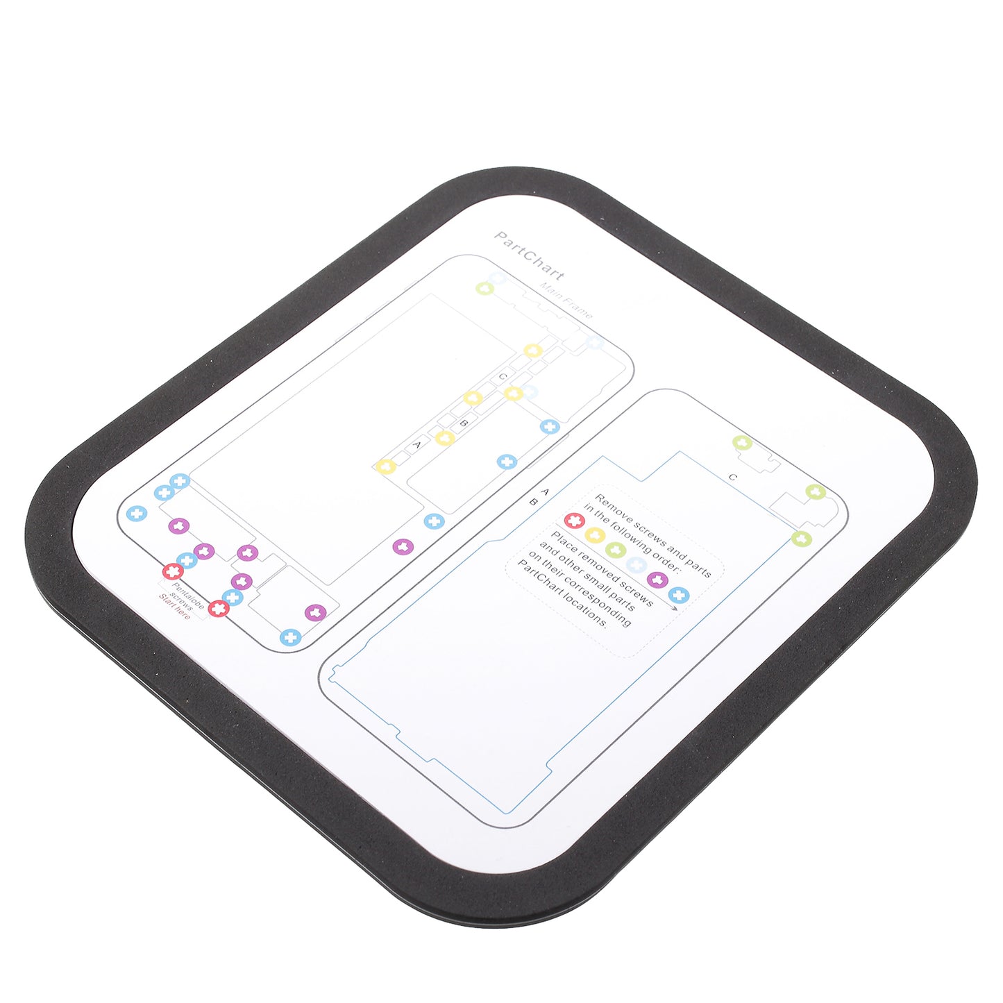 Heat Insulation Repair Platform Mat for iPhone X with Magnetic Screw Section