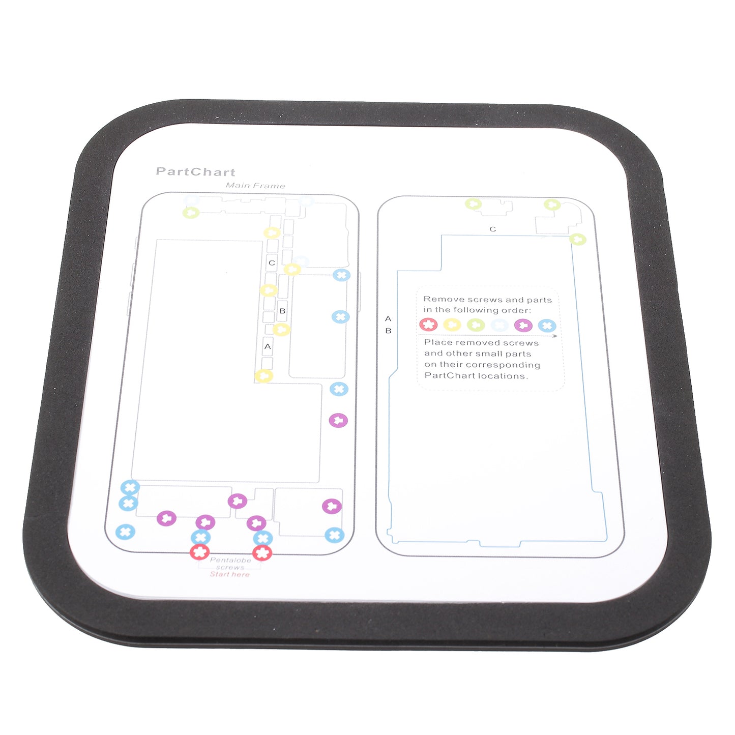 Heat Insulation Repair Platform Mat for iPhone X with Magnetic Screw Section