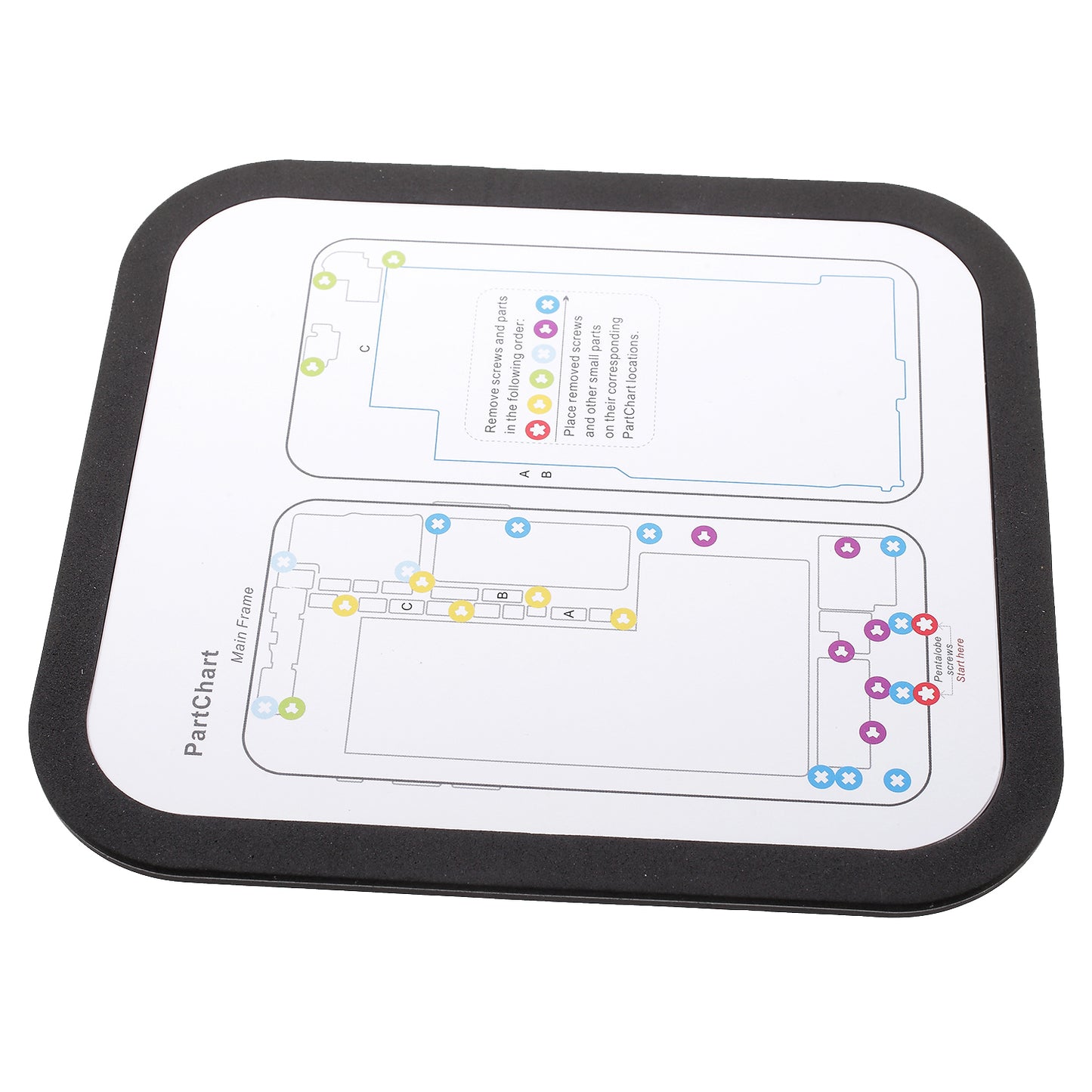 Heat Insulation Repair Platform Mat for iPhone X with Magnetic Screw Section