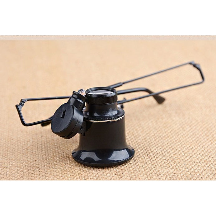 Monocle 20X Magnifier Eyewear Style Magnifier with LED Light