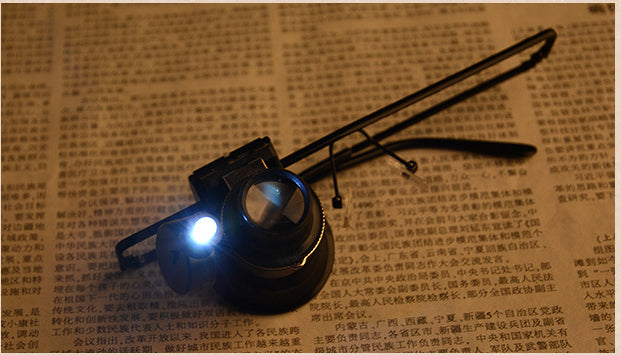 Monocle 20X Magnifier Eyewear Style Magnifier with LED Light