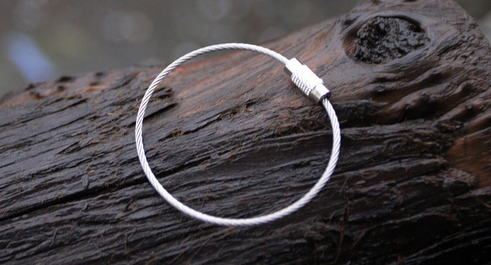 10Pcs/Set AOTU Stainless Steel EDC Keychain Split Cable Key Ring Cable Loops