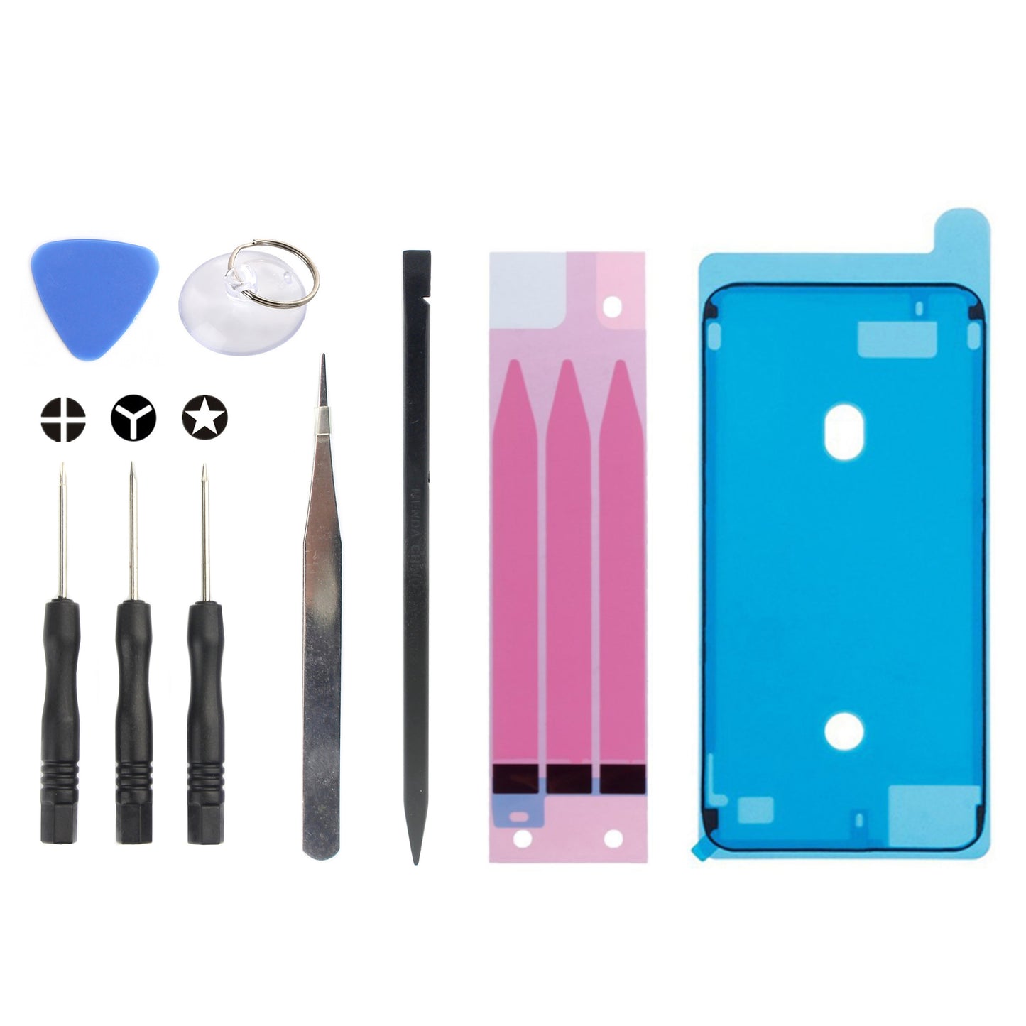 JF-8162 9-in-1 Battery Adhesive Sticker + Waterproof Adhesive Sticker Screwdriver Pry Repair Tool Kit for iPhone 8 4.7