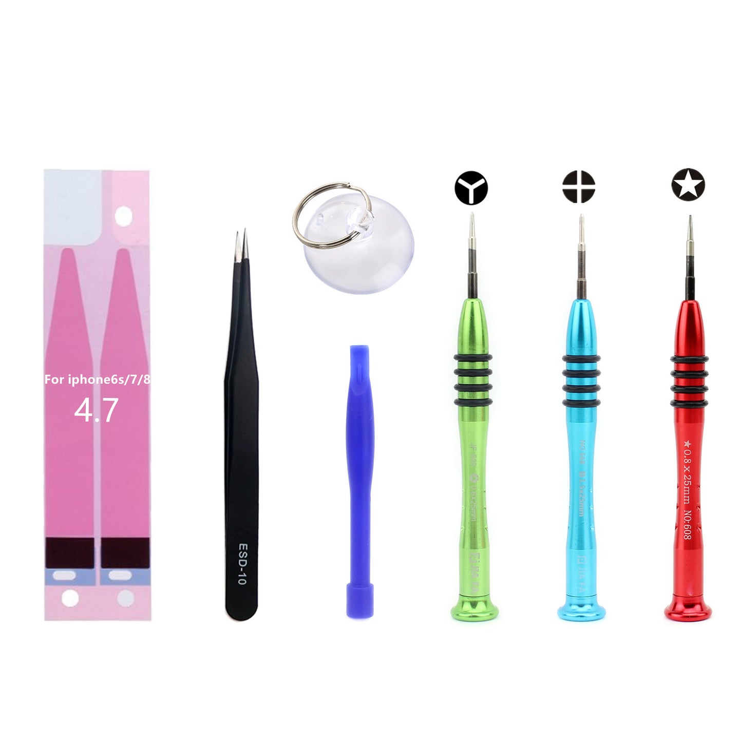 JF-8163 7-in-1 Battery Adhesive Sticker Screwdriver Repair Tool Set for iPhone 8 Plus