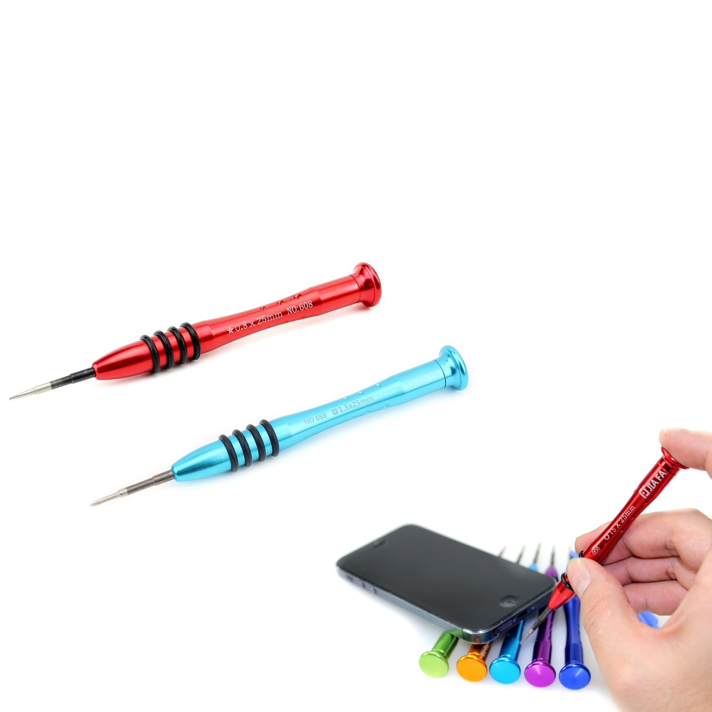 JF-8165 6-in-1 Battery Adhesive Sticker Screwdriver Repair Tool Set for iPhone 5 / 5c / SE