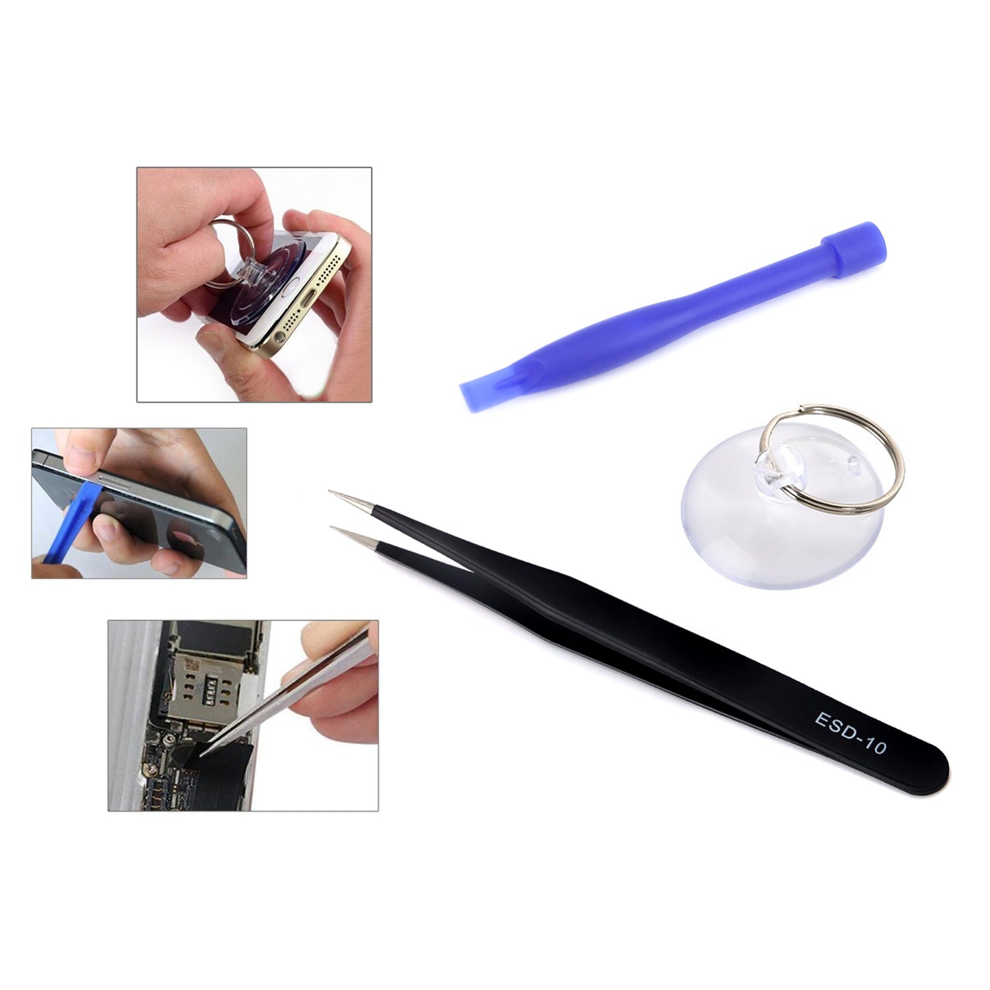 JF-8165 6-in-1 Battery Adhesive Sticker Screwdriver Repair Tool Set for iPhone 5 / 5c / SE