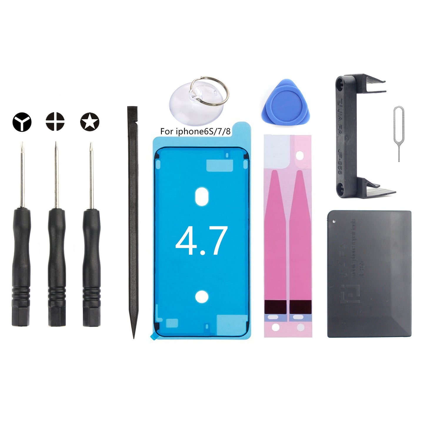 JF-8160 11-in-1 Battery Adhesive Sticker + Waterproof Adhesive Sticker Screwdriver Repair Tool Set for iPhone 8 4.7 Battery