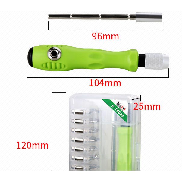 K-T9020 Disassemble Screwdriver Repairing Tool Set with 20 Bits for Mobile Phone