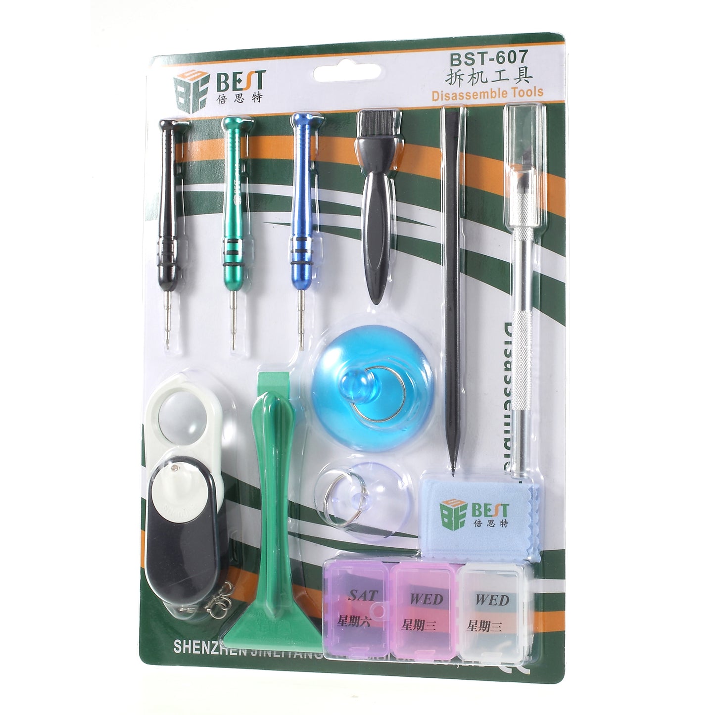 Uniqkart BST-607 11-in-1 Professional Screwdriver Repair Disassemble Tool Set for iPhone Huawei Smartphone