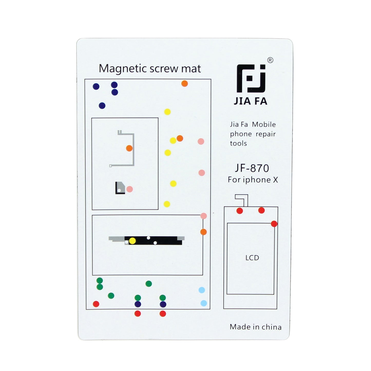 JF-870 Magnetic Screw Mat Mobile Phone Repair Tool for iPhone X