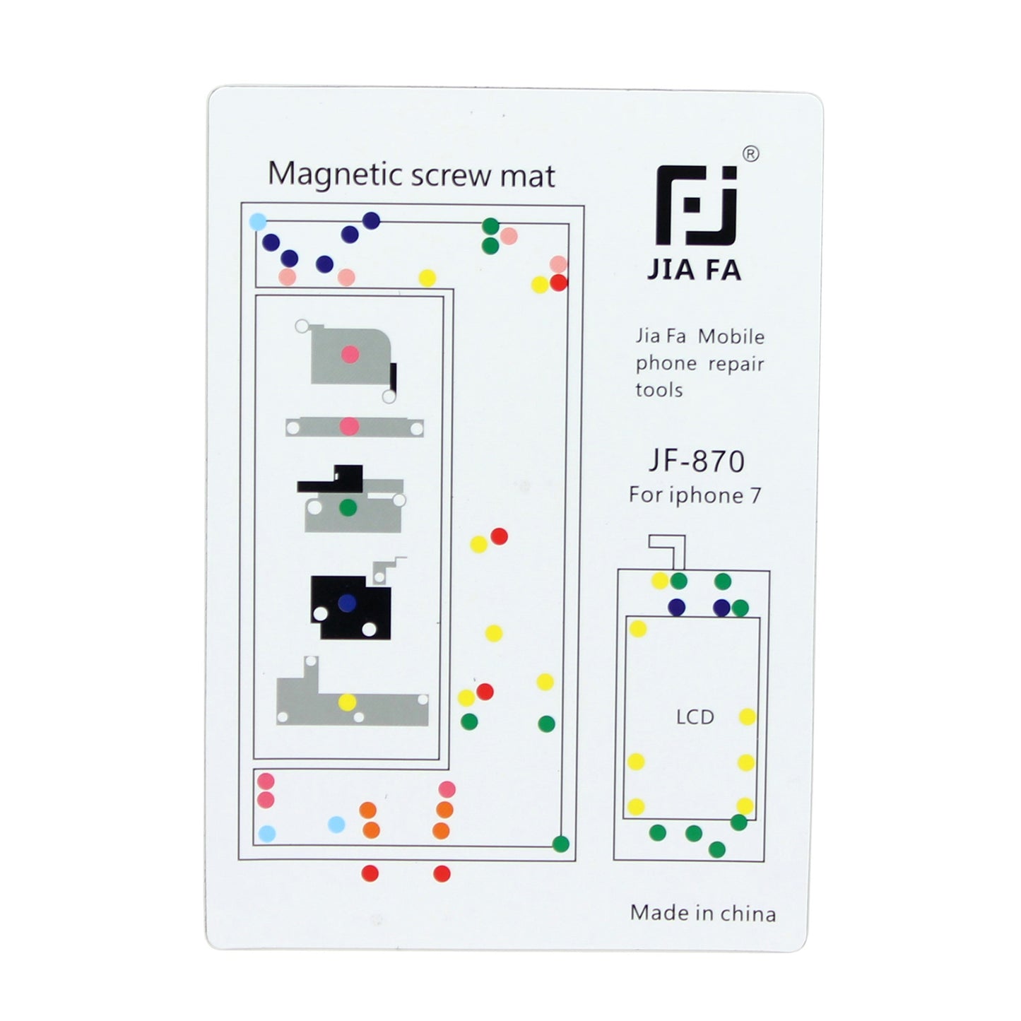 JF-870 Magnetic Screw Mat Mobile Phone Repair Tool for iPhone 7 4.7 inch
