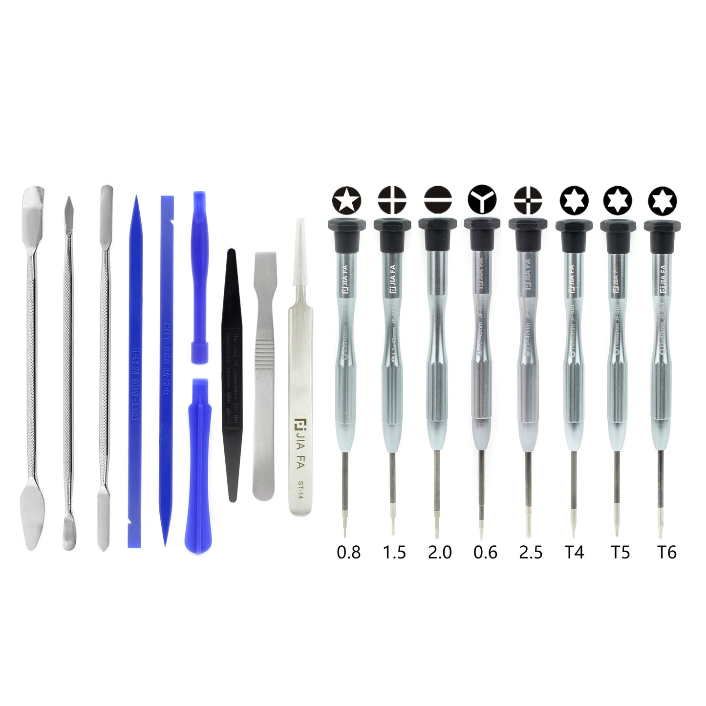 JF-8171 18 in 1 Mobile Phone Opening Pry Tool Screwdriver Crowbars Repair Kit