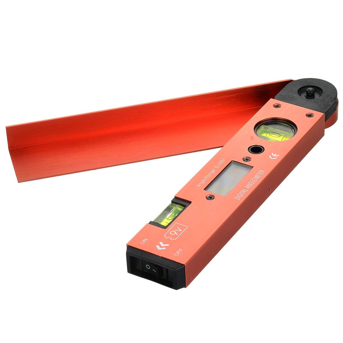 Portable Digital LCD Display Angle Meter with Spirit Level (0 to 185 Degree)
