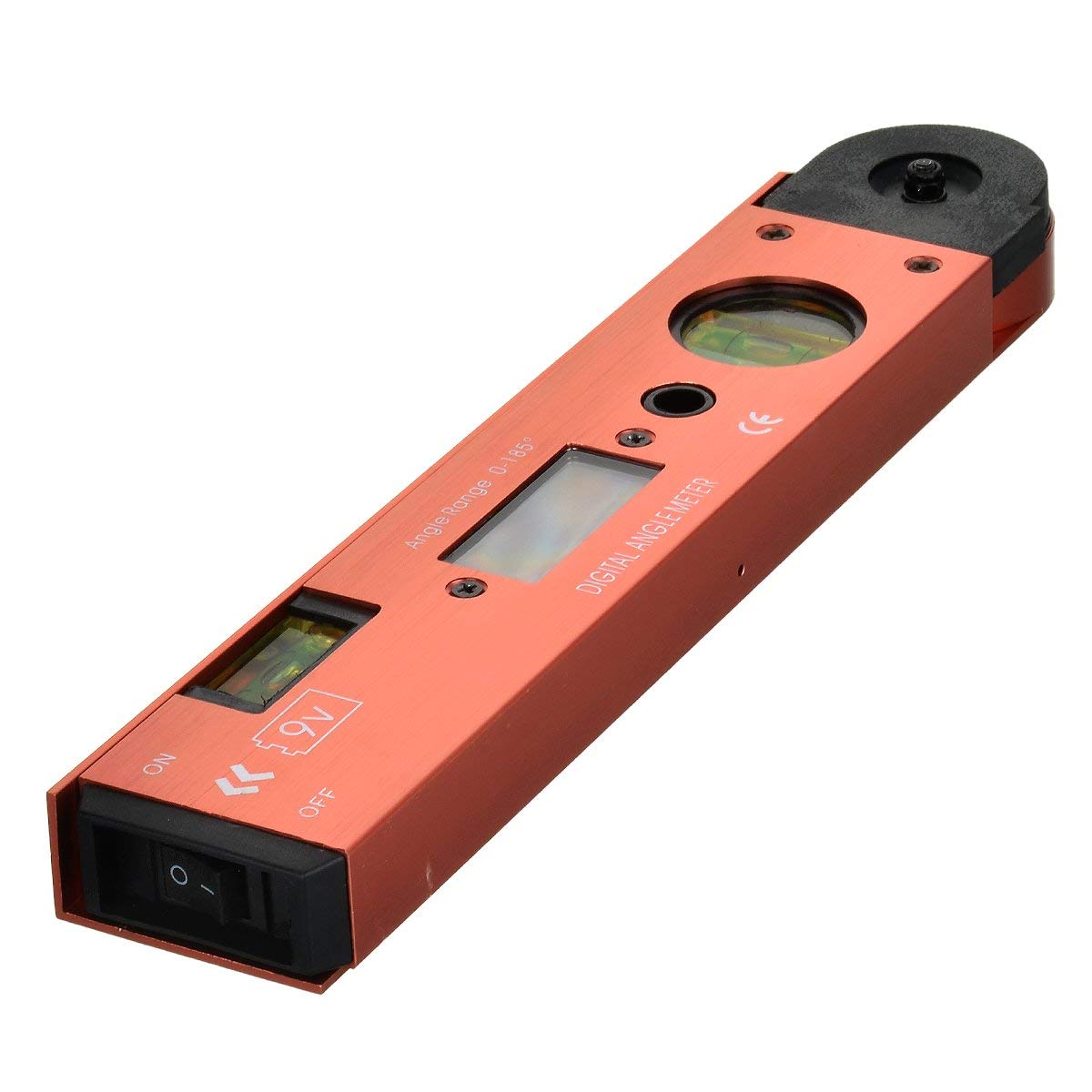 Portable Digital LCD Display Angle Meter with Spirit Level (0 to 185 Degree)