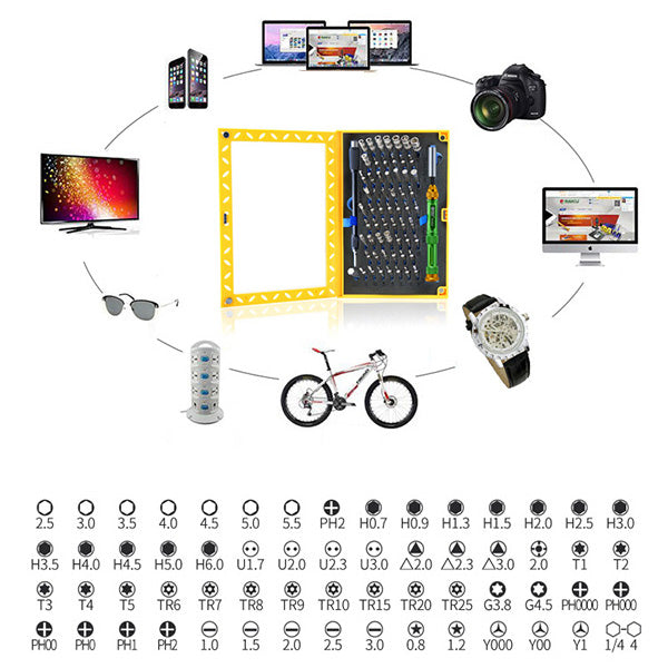 Uniqkart BST-8928 63 in 1 Multi-functional Precision Screwdriver Bit Driver Tools Set