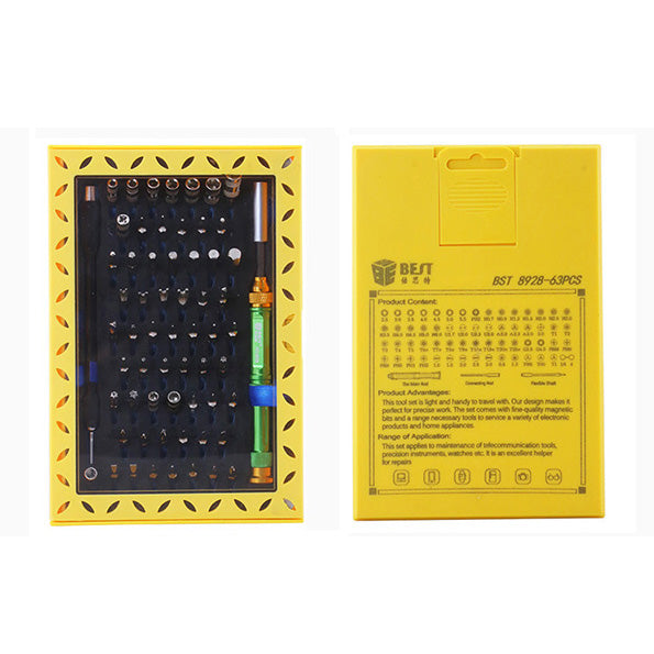 Uniqkart BST-8928 63 in 1 Multi-functional Precision Screwdriver Bit Driver Tools Set