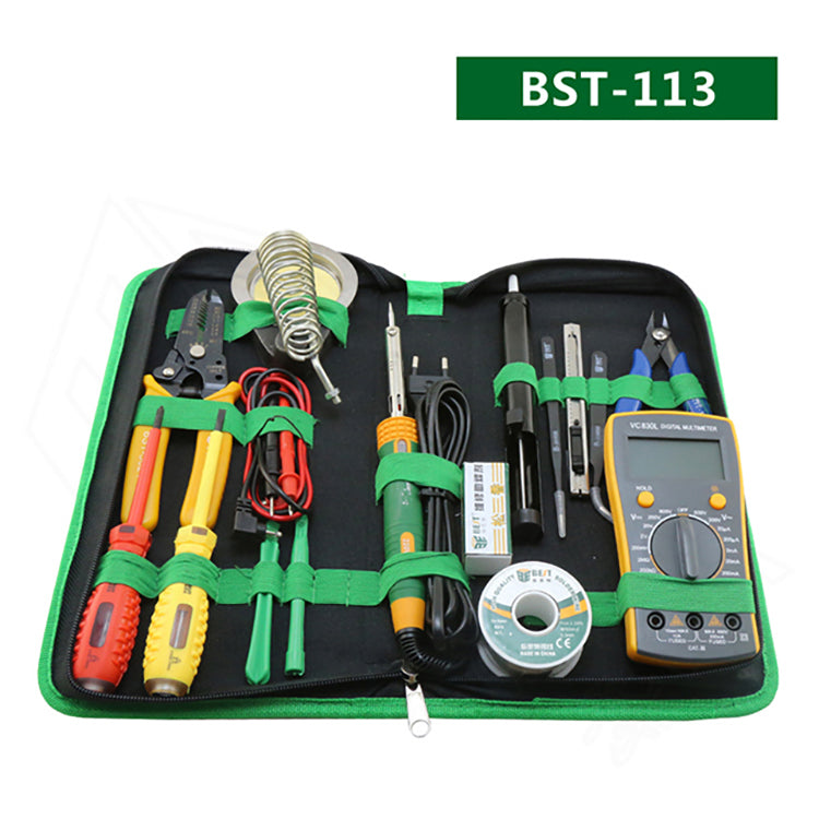 Uniqkart BST-113 16Pcs Household Multi-functional Tools Kit Repair Solder Multimeter
