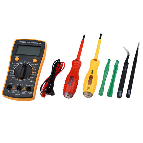 Uniqkart BST-113 16Pcs Household Multi-functional Tools Kit Repair Solder Multimeter
